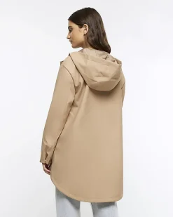 Brown Hooded Rain Coat