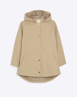 Brown Hooded Rain Coat
