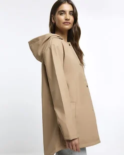 Brown Hooded Rain Coat