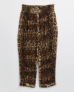 Brown leopard print maternity pyjama trousers