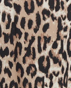 Brown leopard print scoop swimsuit