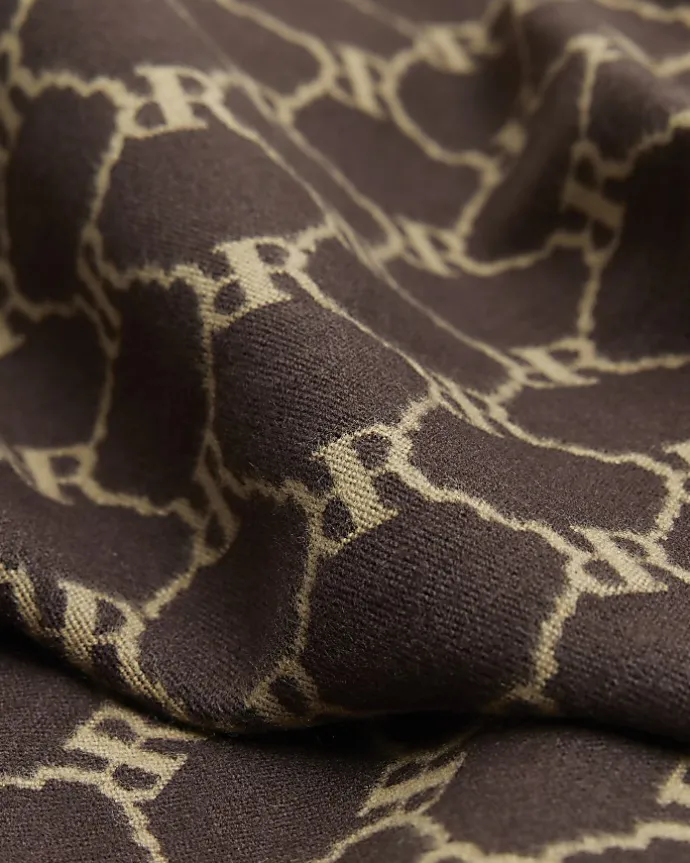 Brown RI monogram scarf