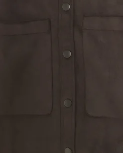Brown suedette long sleeve shirt
