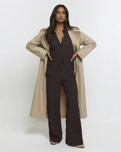 Brown textured long sleeve shirt