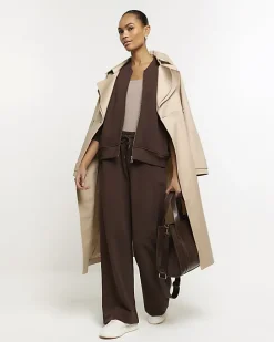 Brown zip up bomber sweatshirt