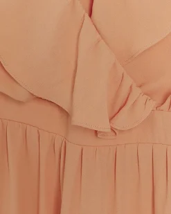 Coral frill swing maxi dress
