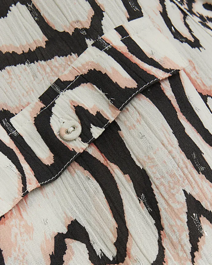 Cream abstract beach shirt