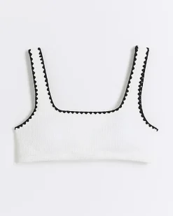 Cream crinkle Cami Bikini Top