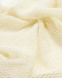 Cream Crochet Glitter Scarf
