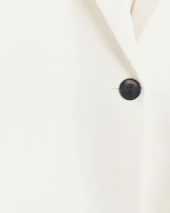 Cream rolled sleeve relaxed blazer