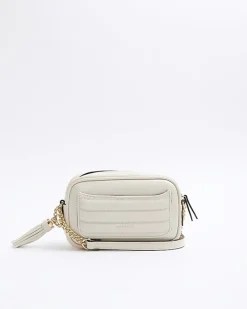 Cream soft cross body bag