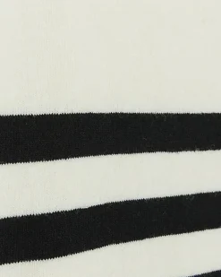 Cream stripe rolled neck jumper midi dress