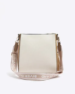Cream webbing messenger cross body bag
