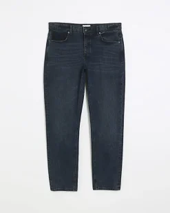 Dark blue slim fit washed jean
