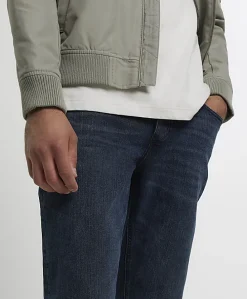 Dark blue slim fit washed jean
