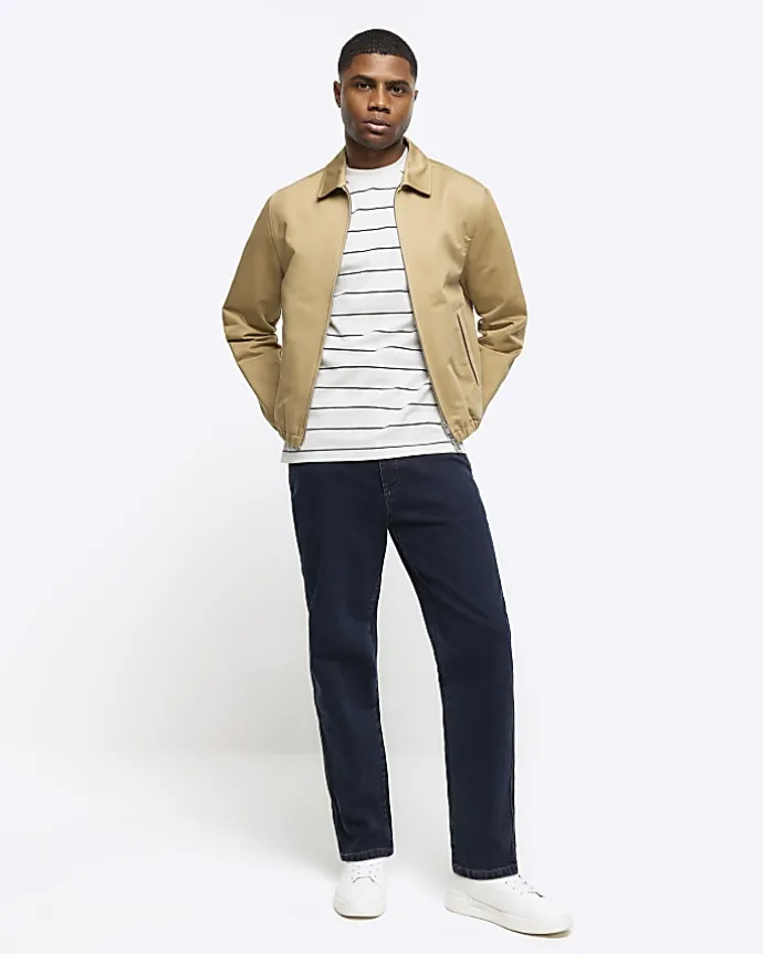 Dark blue tapered fit jeans