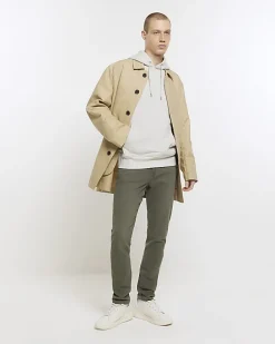 Dark green skinny fit jeans
