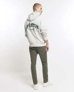 Dark green skinny fit jeans