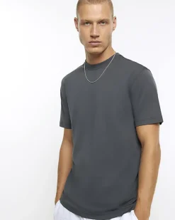 Dark grey slim fit t-shirt