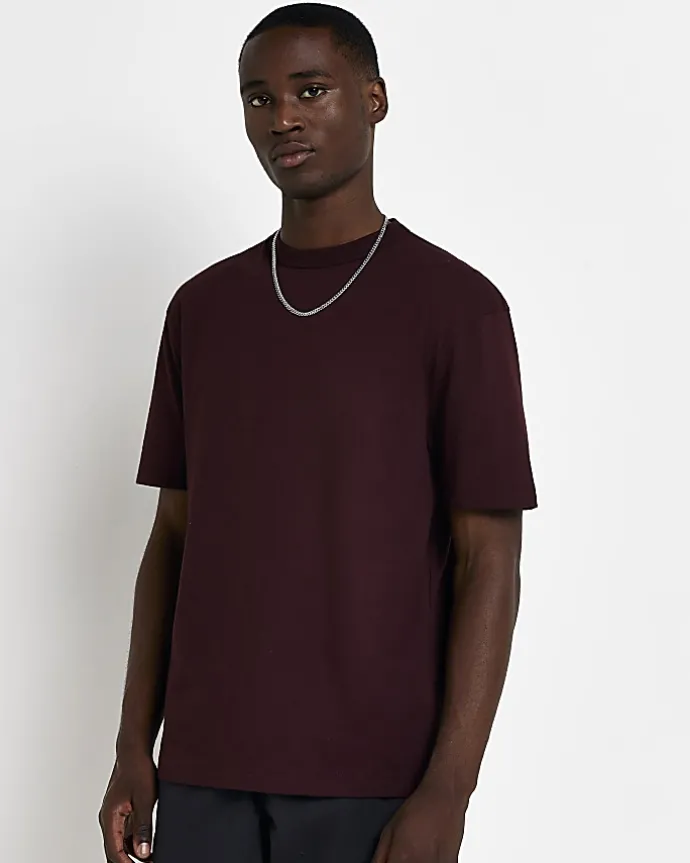 Dark red regular fit t-shirt