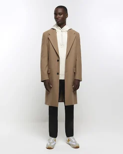 Ecru regular fit plain hoodie