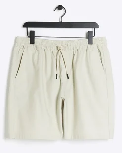 Ecru regular fit pull on shorts