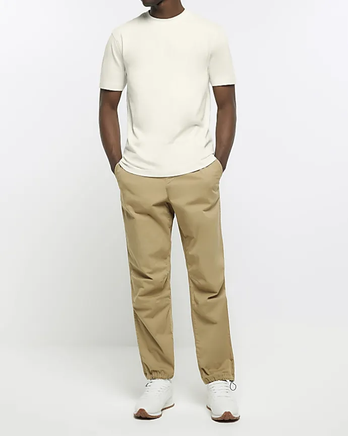 Ecru slim fit t-shirt