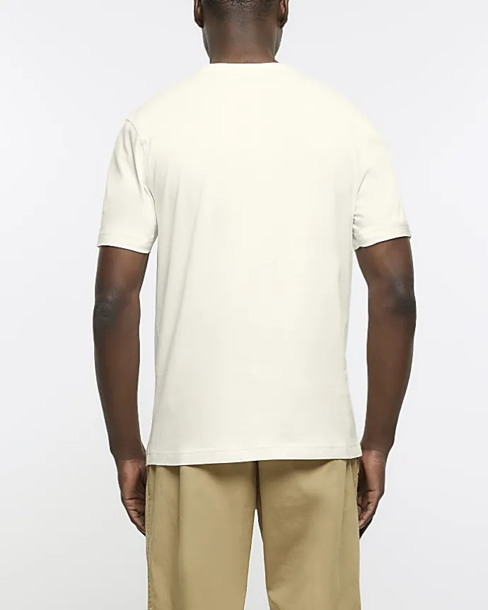 Ecru slim fit t-shirt