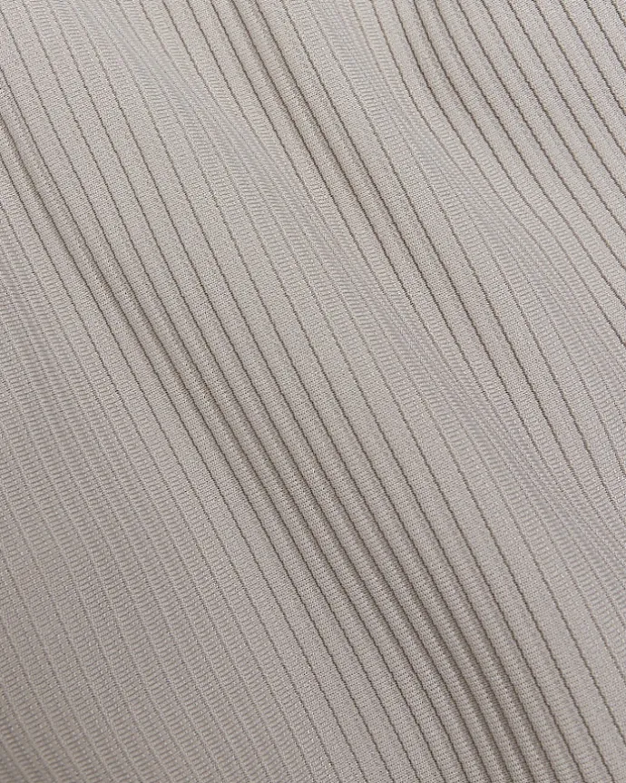 Ecru tapered fit plisse smart trousers