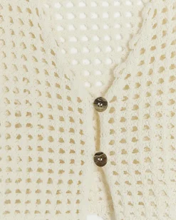 Girls beige crochet cardigan