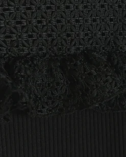 Girls black frill lace sleeve blouse