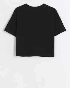Girls black graffiti bear t-shirt