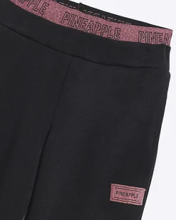 Girls Black PINEAPPLE Glitter Waist Joggers