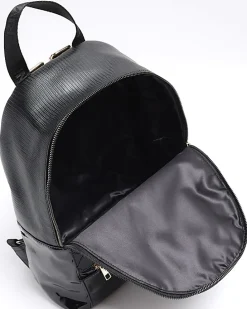 Girls black quilted bow detail backpack