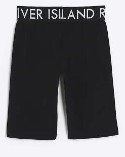 Girls black RI elasticated cycle shorts