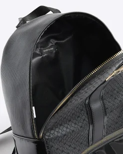 Girls black RI monogram backpack