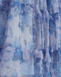 Girls blue floral dress