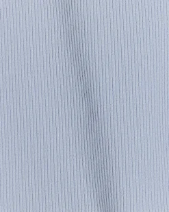 Girls blue rib high neck tank top