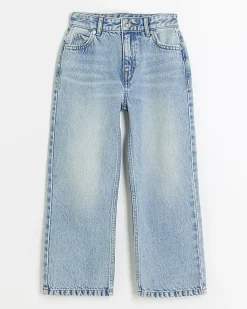 Girls blue straight fit jeans
