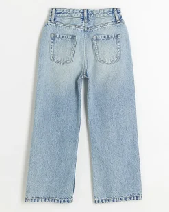 Girls blue straight fit jeans