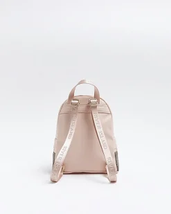Girls brown RI floral monogram backpack