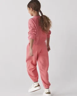 Girls coral sweatshirt and joggers set