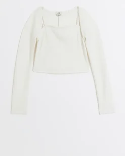 Girls cream cardigan and cami top set