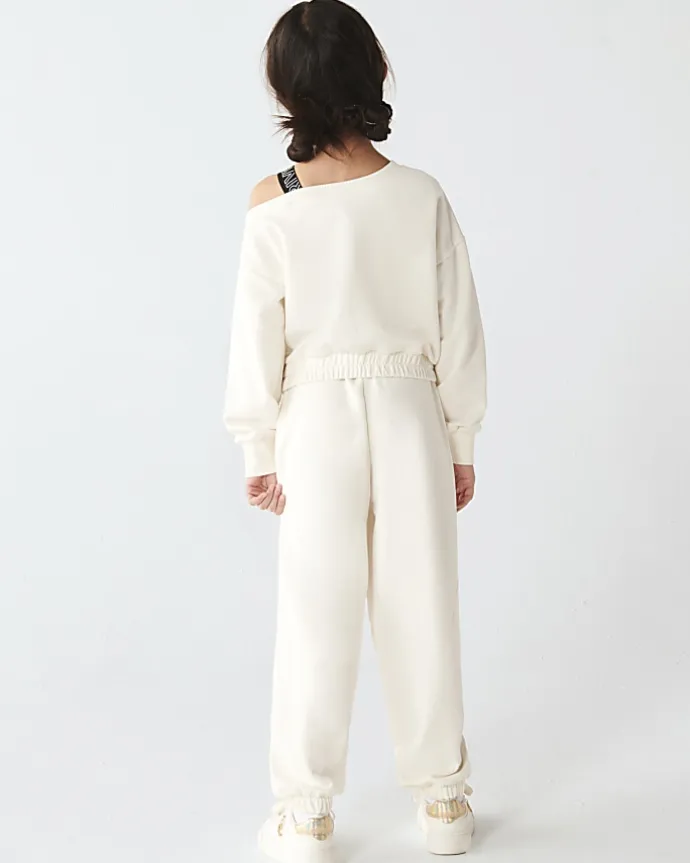 Girls cream RI Active sweatshirt and joggers
