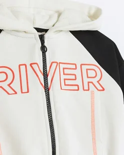 Girls cream RI Active zip up hoodie