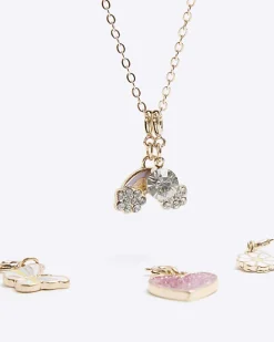 Girls gold make your own charm necklace