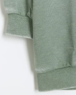 Girls green graphic washed hoodie