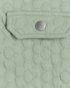 Girls green quilted daisy bomber jacket