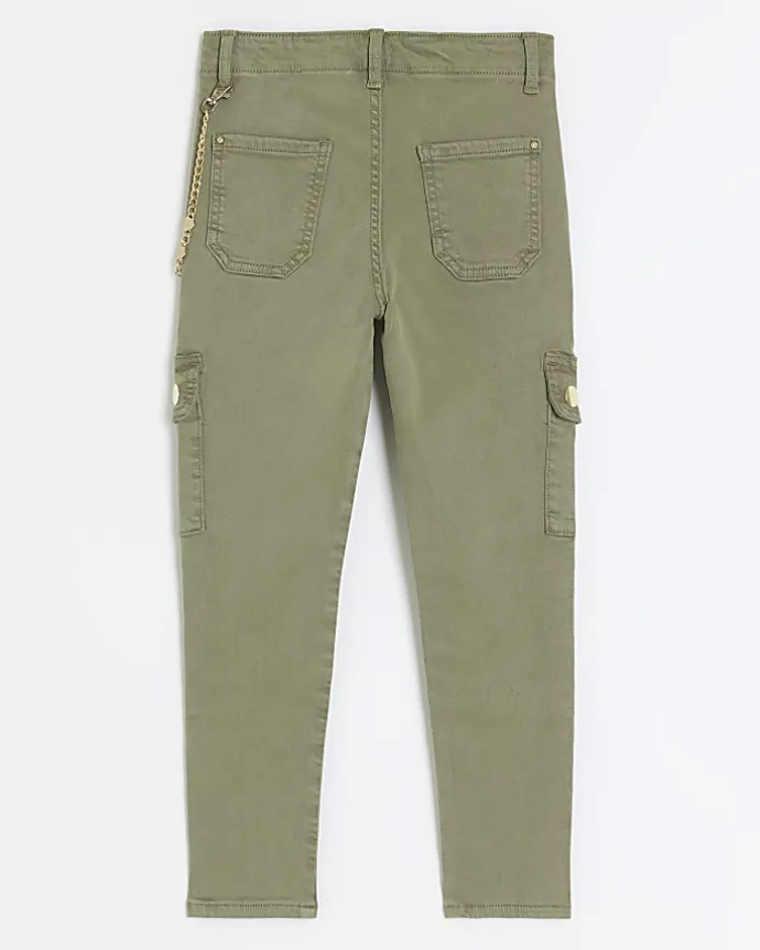 Girls khaki cargo jeans