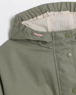 Girls khaki hooded parka jacket